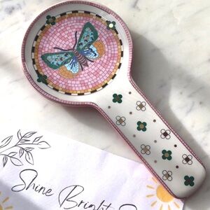 Anthropologie Bistro Garden Tile Butterfly Spoon Rest New In Box NWT